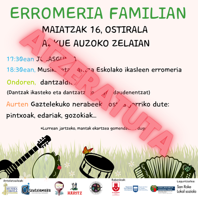 Hurrengo ostiralera atzeratu dugu bihar egitekoak ginen erromeria 