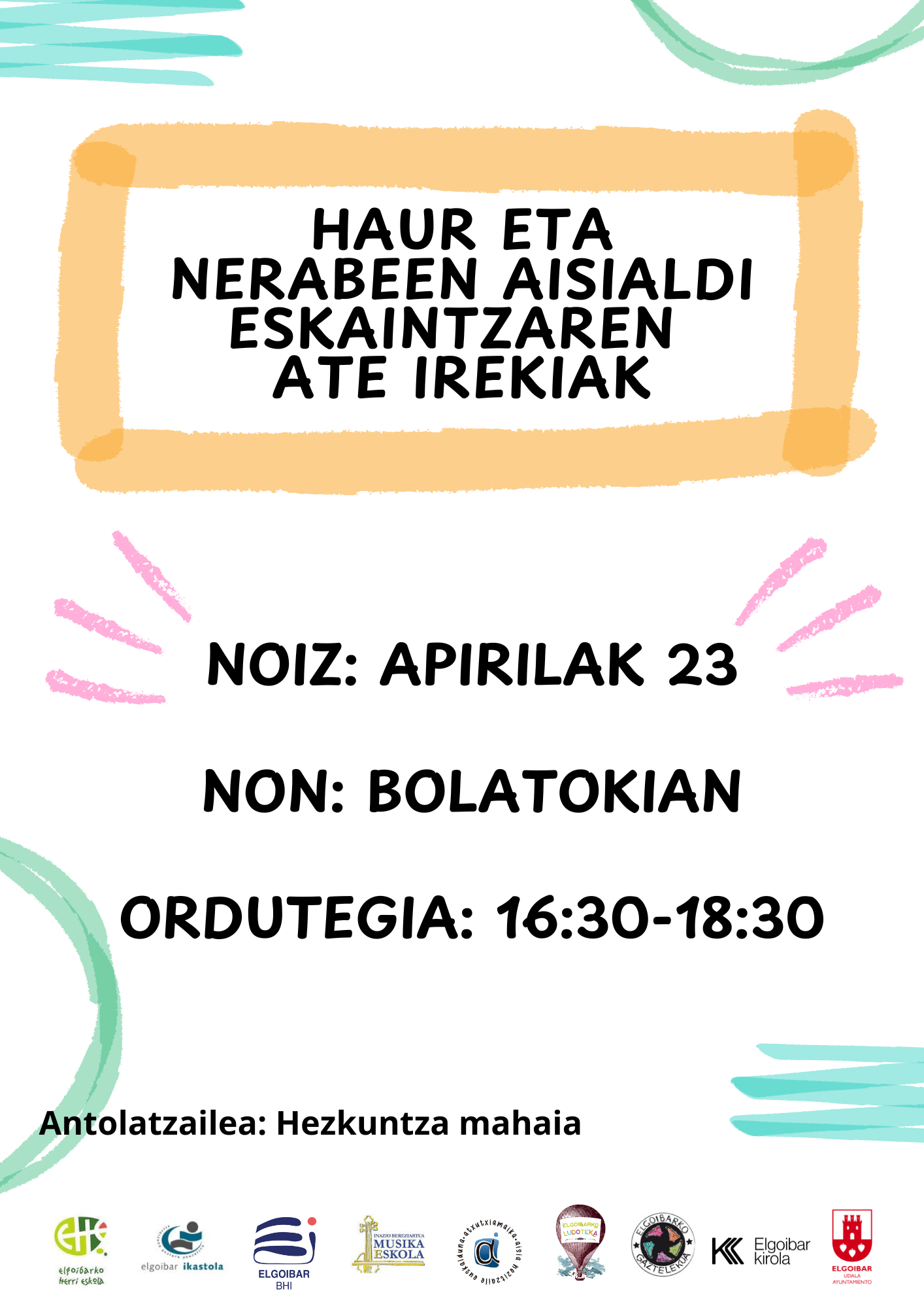 Elgoibarko haur eta nerabeentzako aisialdi eskaintza  ezagutzeko jardunaldia, apirilak 23 