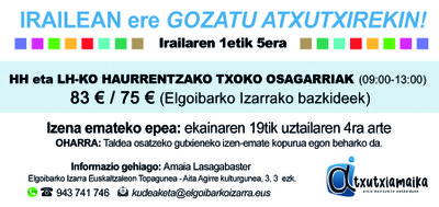 Irailean ere gozatu Atxutxirekin!