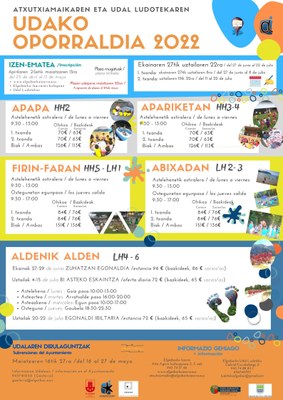 Udako oporraldiko aisialdi eskaintzan izena emateko epea astelehenean zabalduko da, apirilak 25