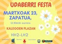 Zapatuan izango da Udaberri Festa